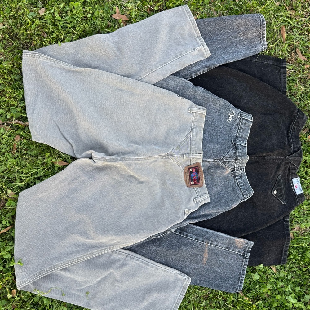 Roper and Rockies 
Size 9 inseam 36in Message
All three for $175